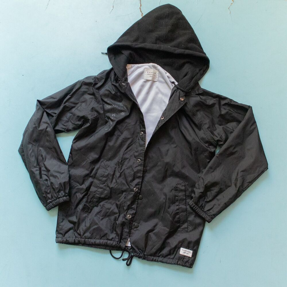 Duvin Design Co Black We Likes 2 Party Lined Waterproof Jacket Size Unisex Small